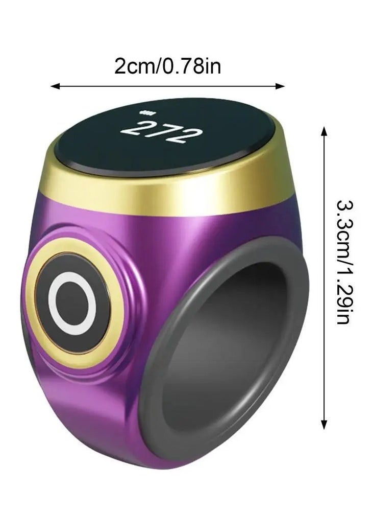 An OLED Display Counting Ring, Tasbih, Featuring a Skin-Friendly Adjustable Silicone Ring, Easy to Use, Simple to Operate, Equipped with a TYPE-C Charging Port for Extended Standby Time.