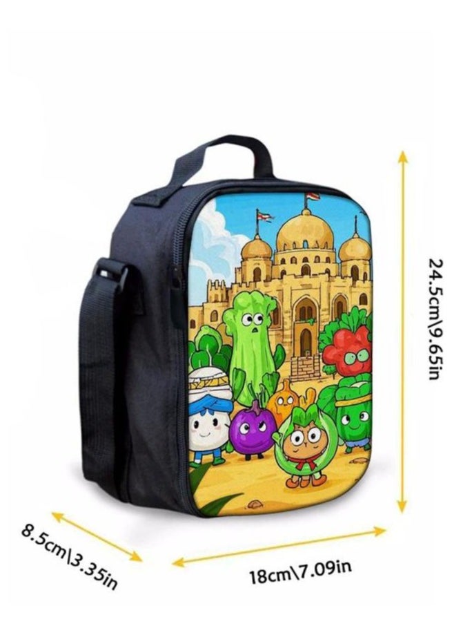 Cartoon three-piece schoolbag with zipper - 1323