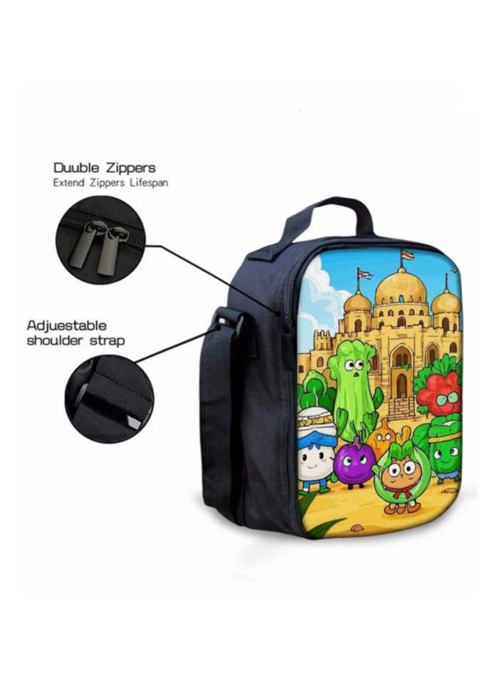 Cartoon three-piece schoolbag with zipper - 1323