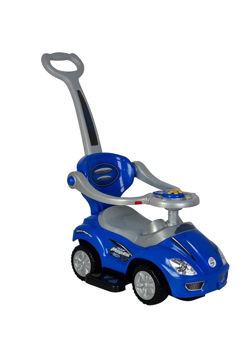 Push Cars for Toddlers, 3 in 1 Ride on Push Car with Music, Safety Brackets, and Anti-Topple Devices, Removable Handle for the Ages 1-3 years (Blue) 301