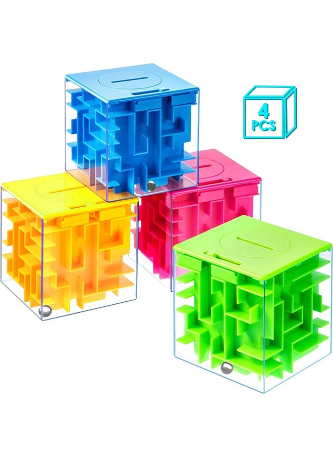 4Pcs Money Maze Puzzle Boxes for Cash Gift, Fun Ways to Give Money as a Gift, Money Maze Puzzle Gift Boxes for Cash Money Gift Ideas for Kids, Adults, Birthday