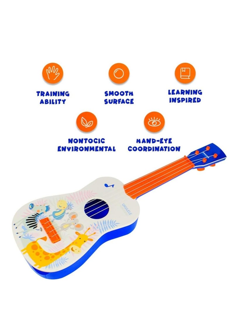 UKR Kids Guitar - Wooden Musical Instrument for Toddlers | Fun Music Learning Toy for Children Age 3+ (Orange) | Perfect Gift for Young Musicians