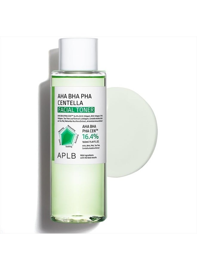 AHA BHA PHA Centella Facial Toner | AHA BHA PHA CEN™ 16.4% 5.41 FL.OZ/Korean Skincare, Exfoliant, Replenishing Moisture, Revitalize for Gentle and Improve Skin Texture