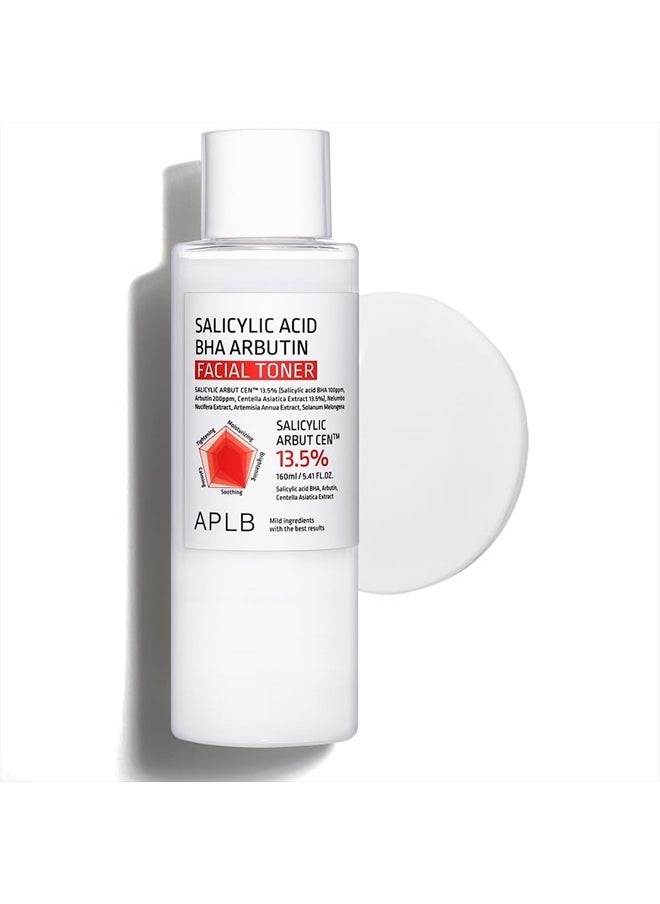 Salicylic Acid BHA Arbutin Facial Toner | SALICYLIC ARBUT CEN™ 13.5% 5.41 FL.OZ/Korean Skincare, Acne & Pore Care, Replenishing Moisture, Revitalize for Gentle and Improve Skin Texture