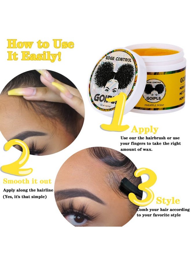 Goiple Edge Control Wax for Women Strong Hold Non-greasy Edge Control Smoother Edge Tamer 4oz