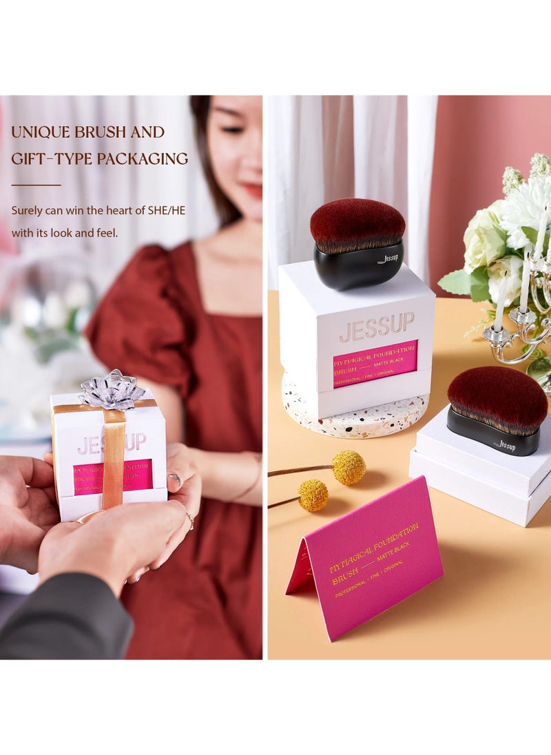 Jessup Foundation Brush Makeup Brushes 1 Pcs Flat Foundation Contour Face Powder Blush Liquid Cream Matte Black SF001