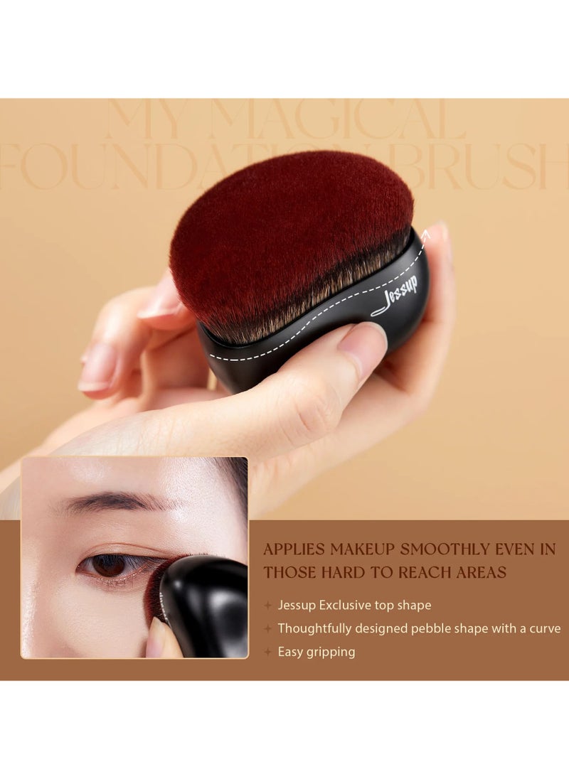 Jessup Foundation Brush Makeup Brushes 1 Pcs Flat Foundation Contour Face Powder Blush Liquid Cream Matte Black SF001