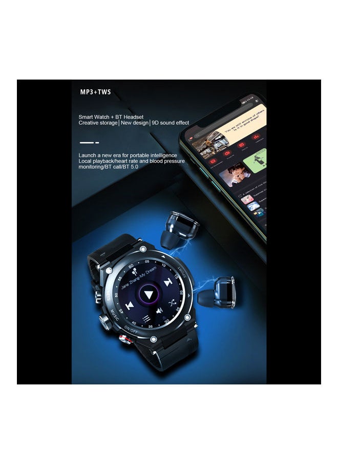 T92 Smart Counter Watch With Earphones Black