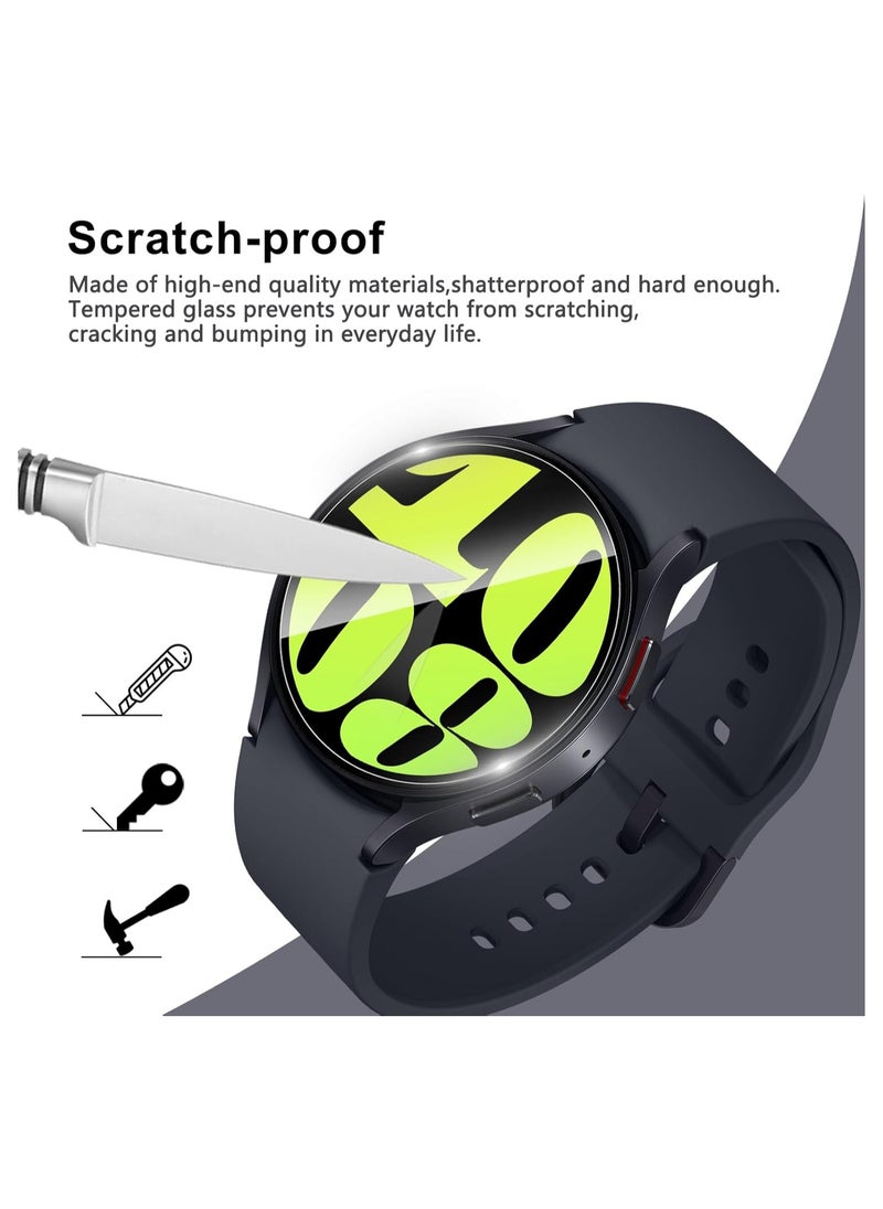 Screen Protector for Samsung Galaxy Watch 7/6/5/4 44mm [3 Pack], 3D Full Coverage Tempered Glass Curved Edge Screen Protector