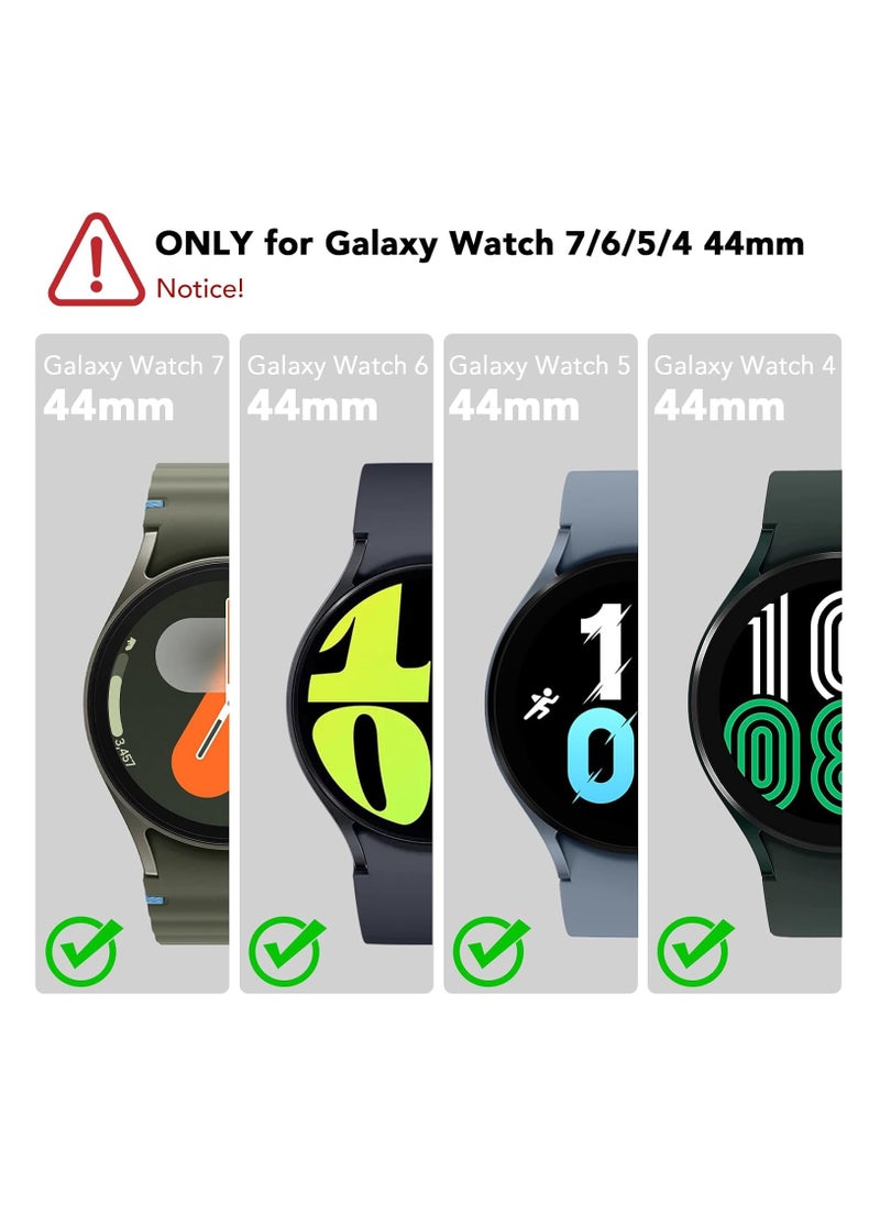 Screen Protector for Samsung Galaxy Watch 7/6/5/4 44mm [3 Pack], 3D Full Coverage Tempered Glass Curved Edge Screen Protector