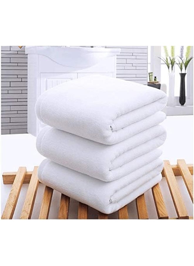 Lushh Premium White Towels,100% Cotton 650GSM (Beach Towel 2Pcs 90x180Cm, White)