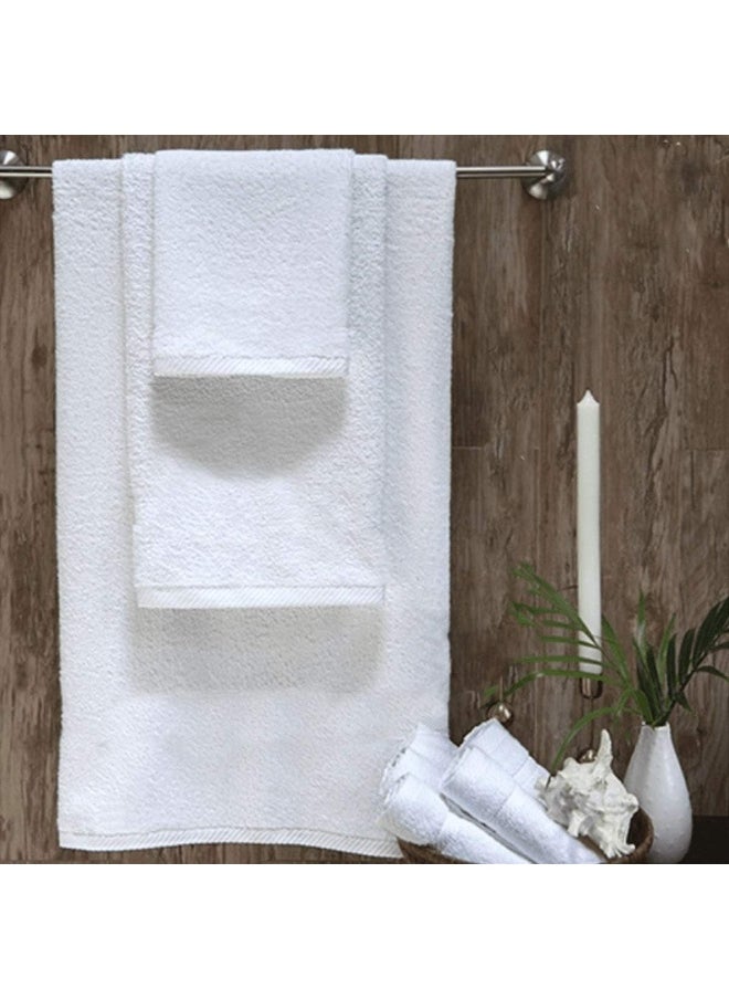 Lushh Premium White Towels,100% Cotton 650GSM (Beach Towel 2Pcs 90x180Cm, White)