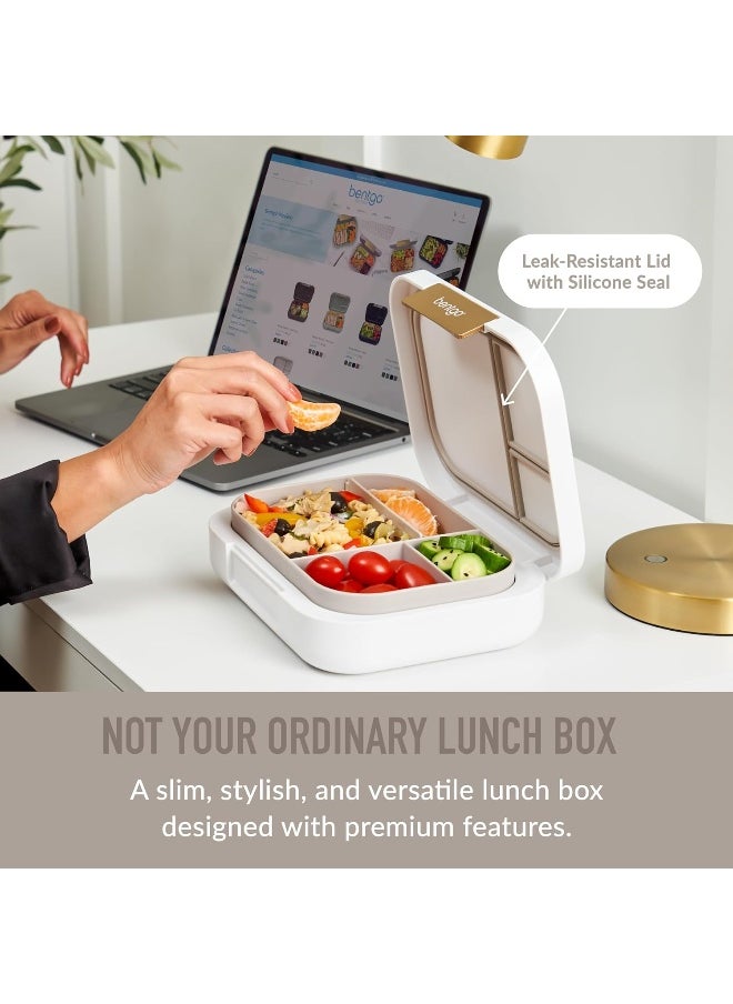 Bentgo Modern - Versatile 4-Compartment Bento-Style Lunch Box, Leak-Resistant, Ideal for On-the-Go Balanced Eating - BPA-Free, Matte Finish and Ergonomic Design
