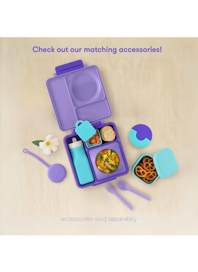 OmieBox Kids Bento Lunch Box, Plastic, Purple Plum