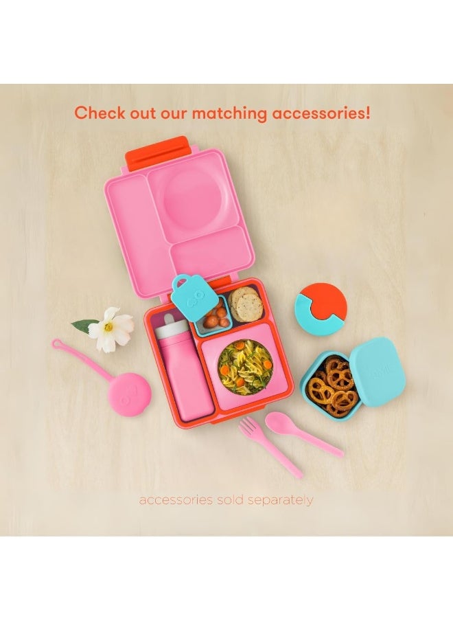 OmieBox Kids Bento Lunch Box, Stainless Steel Bowl, Pink Berry