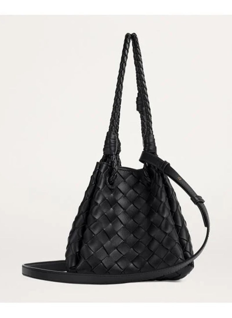 Veneta Small Andiamo Parachute Bag in Intrecciato Leather