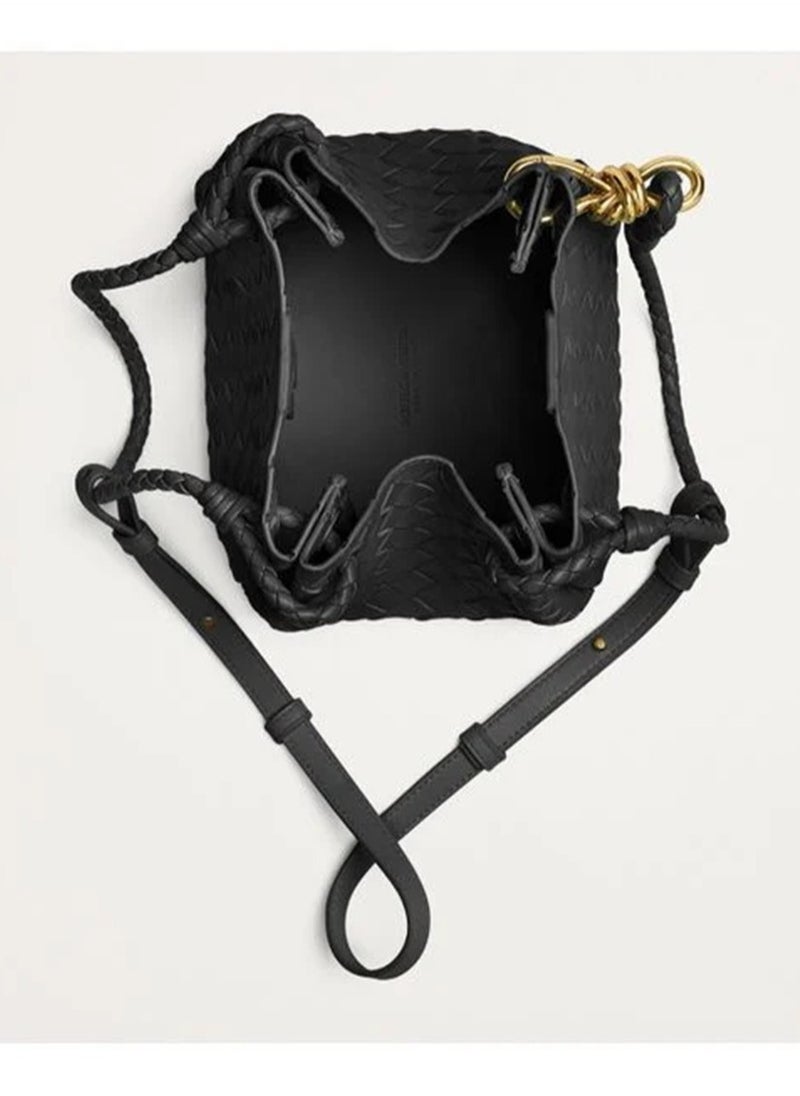 Veneta Small Andiamo Parachute Bag in Intrecciato Leather