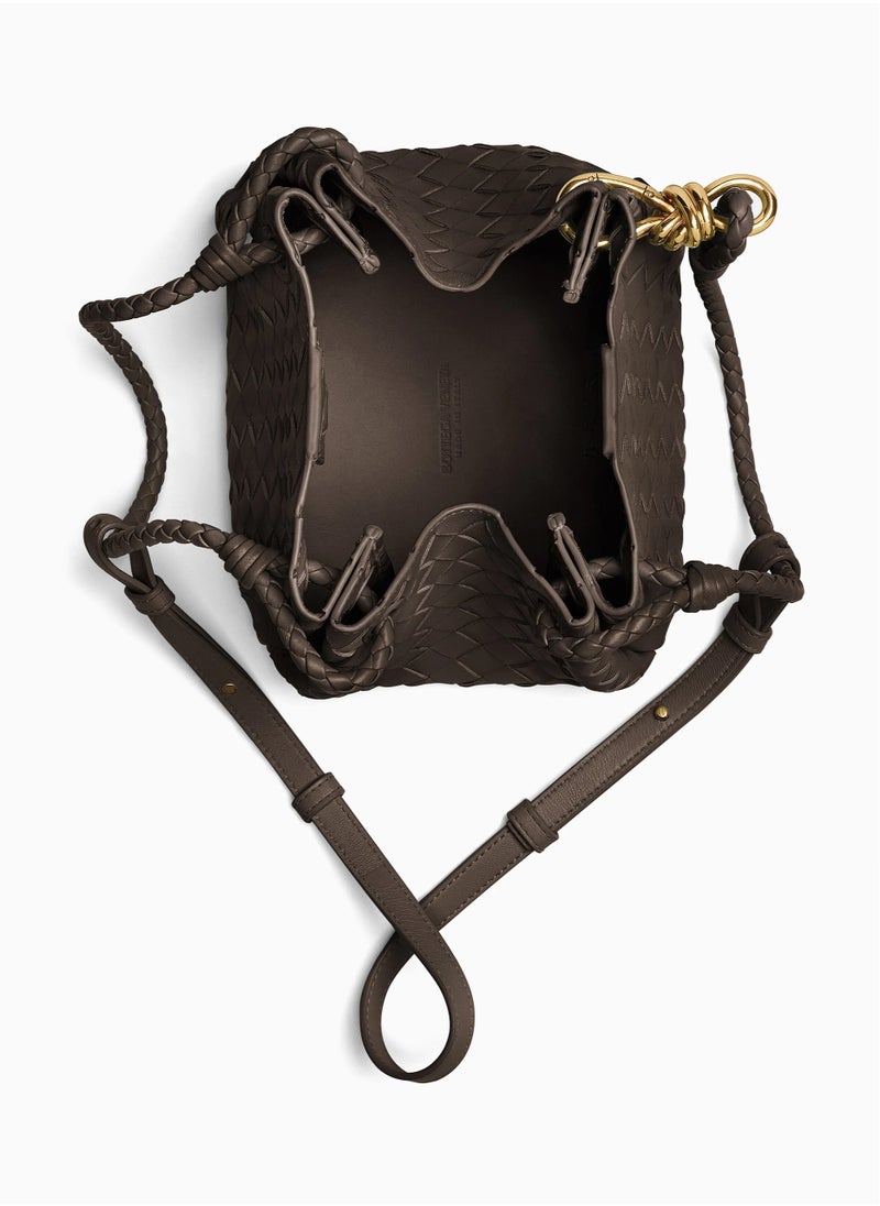 Veneta Small Andiamo Parachute Bag in Intrecciato Leather