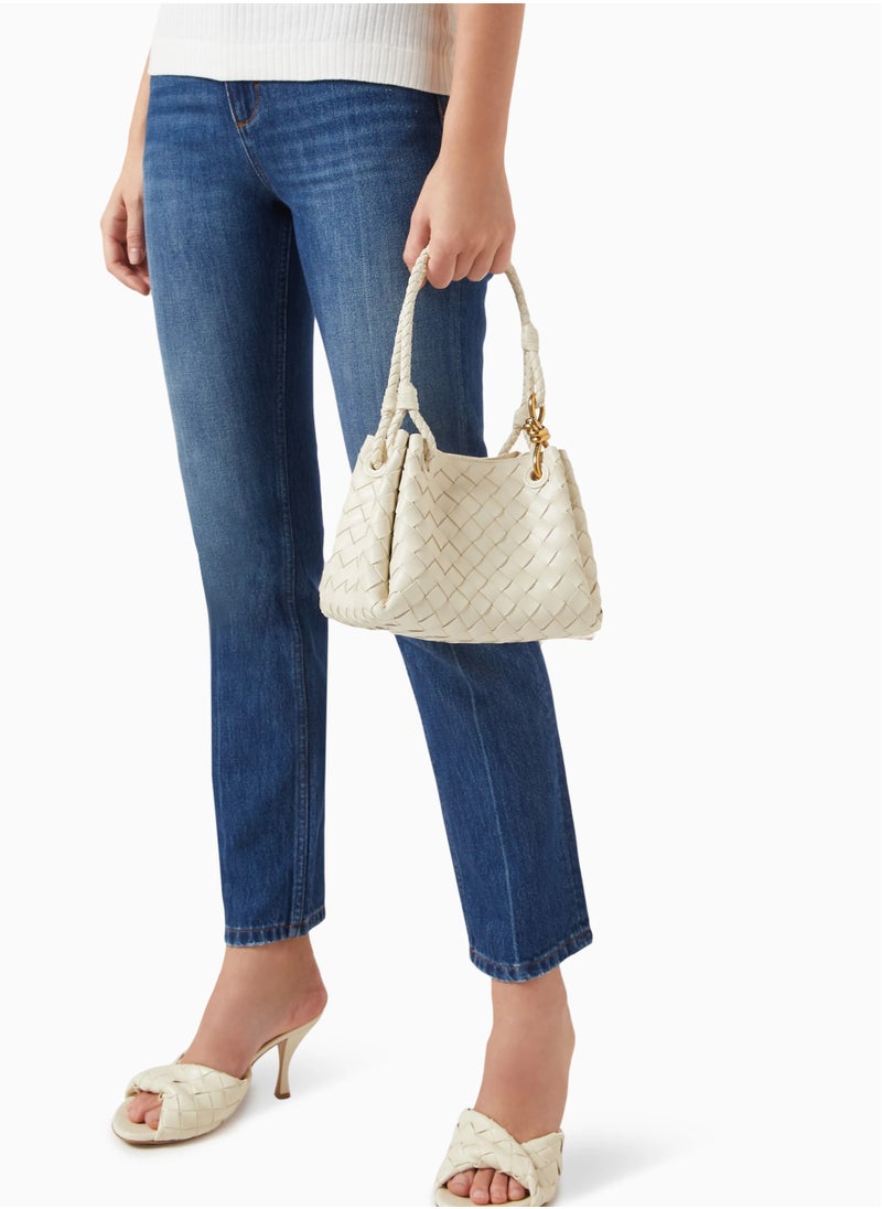 Veneta Small Andiamo Parachute Bag in Intrecciato Leather