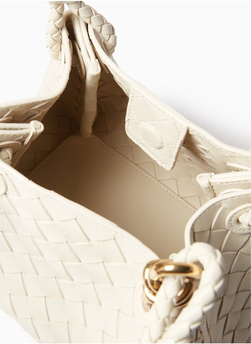 Veneta Small Andiamo Parachute Bag in Intrecciato Leather