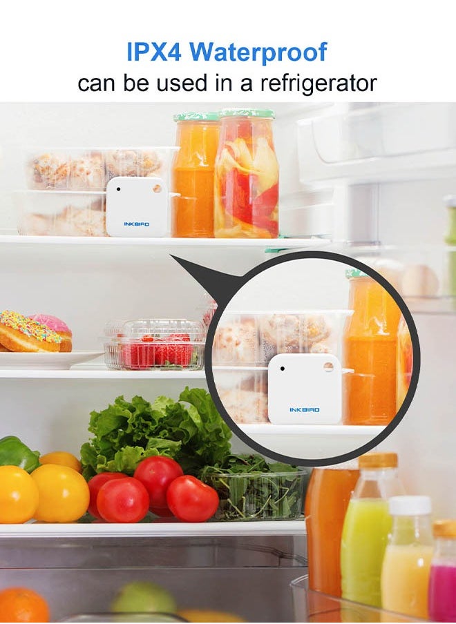 INKBIRD Bluetooth ONLY Temperature Smart Sensor IBS-TH2 Thermometer Alerts Calibration Interval Setting Graph and Data Export Data Logger NO Hygrometer Function