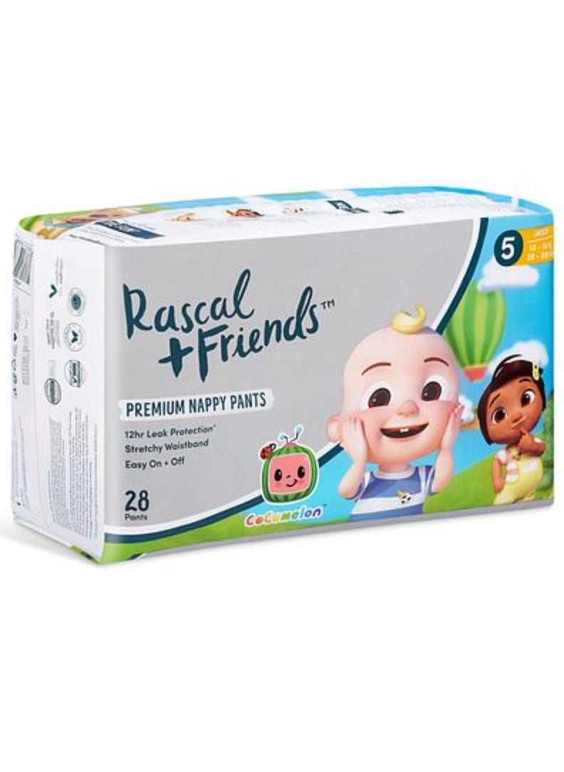 Rascal + Friends CoComelon Edition Premium Pant Style Nappies Size 4, 10-15kg, 12hr Absorption, Stretch Waist - 32Pieces