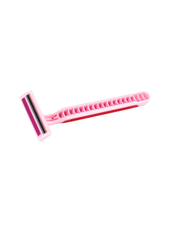 Pearl Max Pink 2 Twin blade Disposable shaving Razors for Women Comfort grip Smooth Shave Reduce Irritation Better Precision-24 Pieces