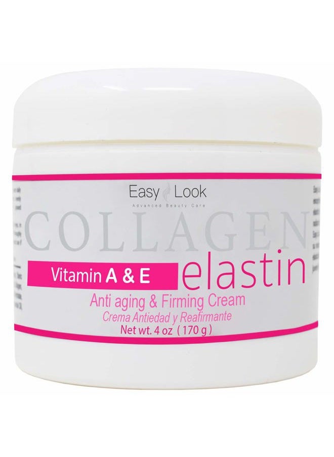 Collagen Elastin Cream Vitamins A & E Anti aging and Firming Cream 4oz