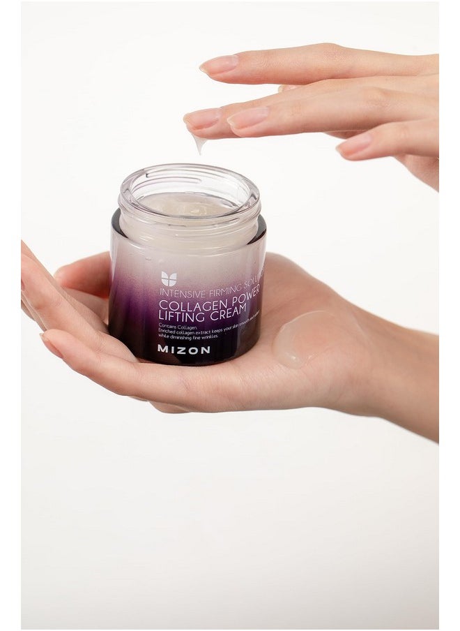 MIZON Collagen Power Lifting Cream, Face Moisturizer with Collagen, Adenosine, Hyaluronic Acid, Green Calming Complex, Wrinkle Care, Lifting and Tightening (2.53 fl. oz.)