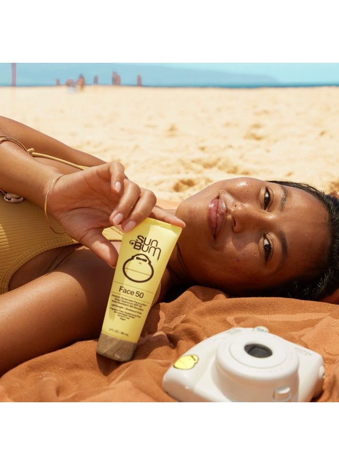 Sun Bum Original SPF 50 Sunscreen Face Lotion | Broad Spectrum Moisturizing Facial Sunblock with Vitamin E | Oil Free | Hawaii 104 Act Compliant (Octinoxate & Oxybenzone Free) | Travel Friendly | 3 oz