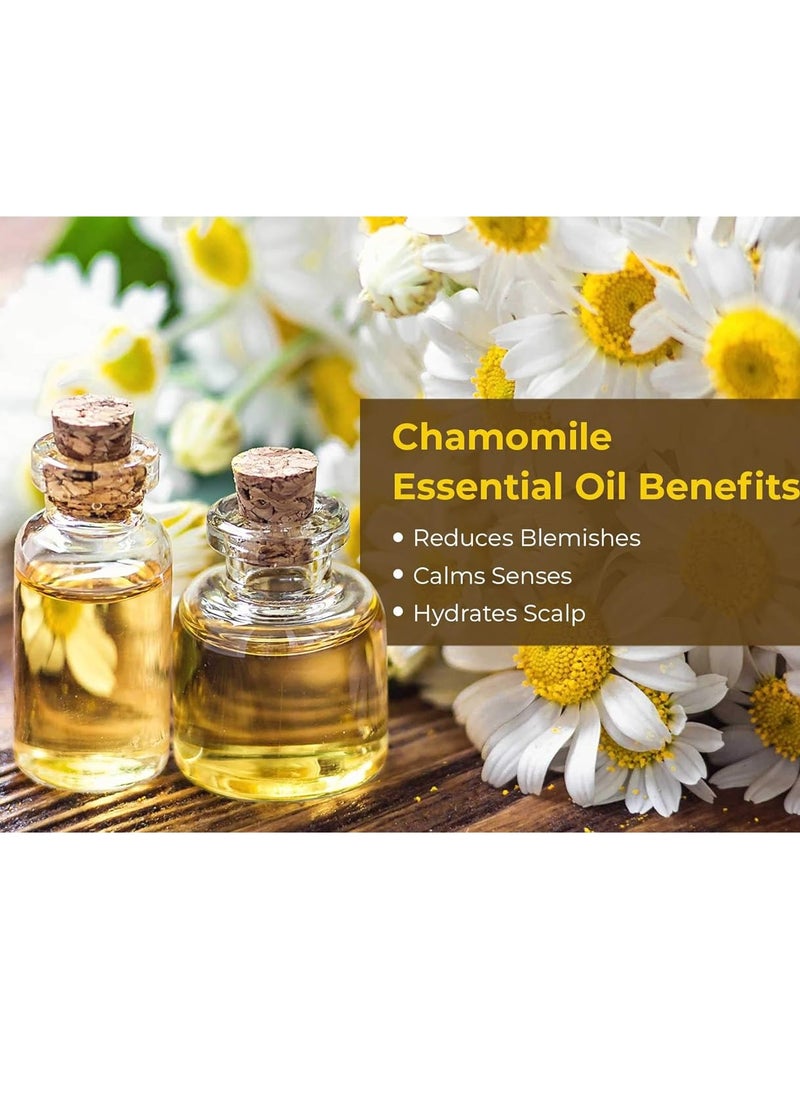 VAADI HERBALS Chamomile Essential Oil - Reduces Blemishes Evens Skin Tone - Relieves Stress Better Sleep - 100% Pure Therapeutic Grade 10 ml