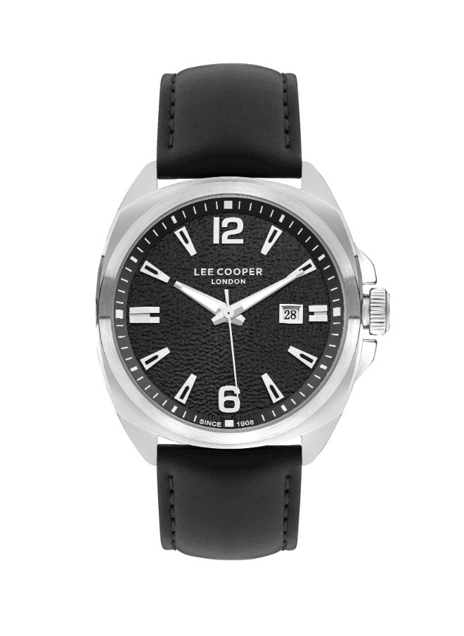 Lee Cooper LC07858.351 Men's Analog Display Watch & Leather Strap Black