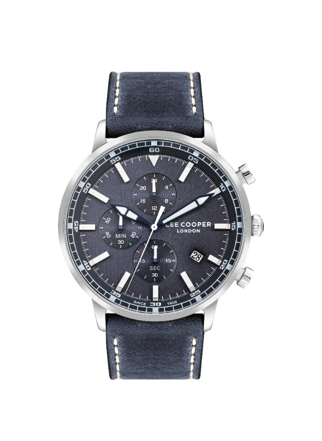 Men's Watch, Multi Function Display and Leather Strap - LC07943.399, Blue