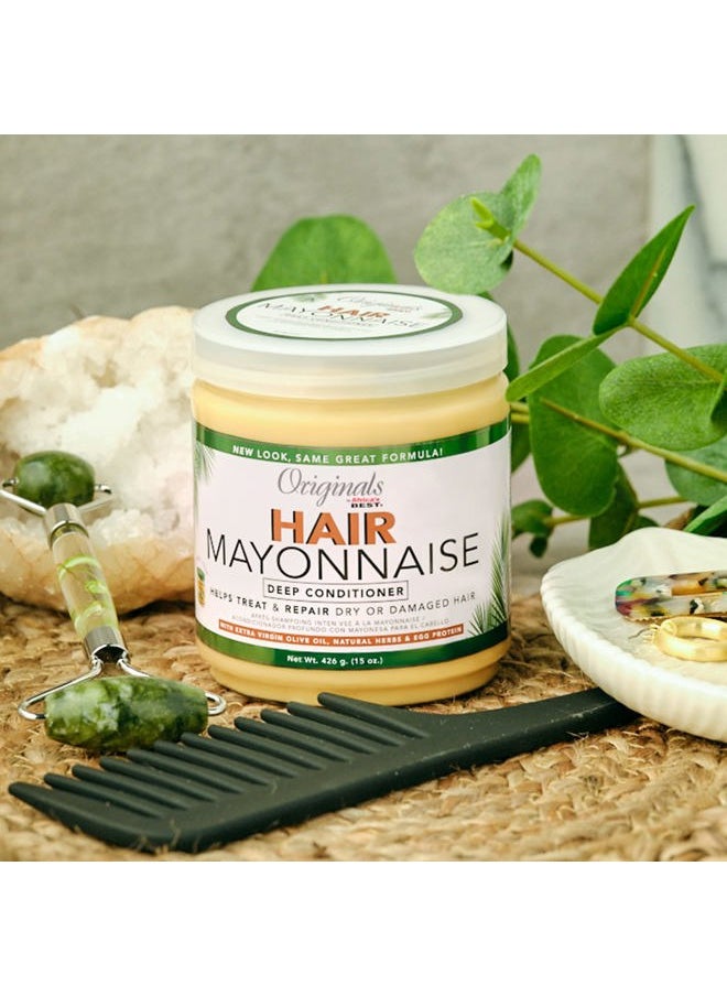 Originals By Africa's Best Hair Mayonnaise Conditioner – 2 Pack (15 oz Jars) – Enriched with Herbal Extracts, Egg Protein & Olive Oil for Deep Conditioning & Repair