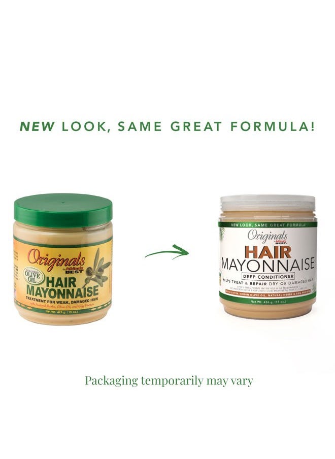 Originals By Africa's Best Hair Mayonnaise Conditioner – 2 Pack (15 oz Jars) – Enriched with Herbal Extracts, Egg Protein & Olive Oil for Deep Conditioning & Repair