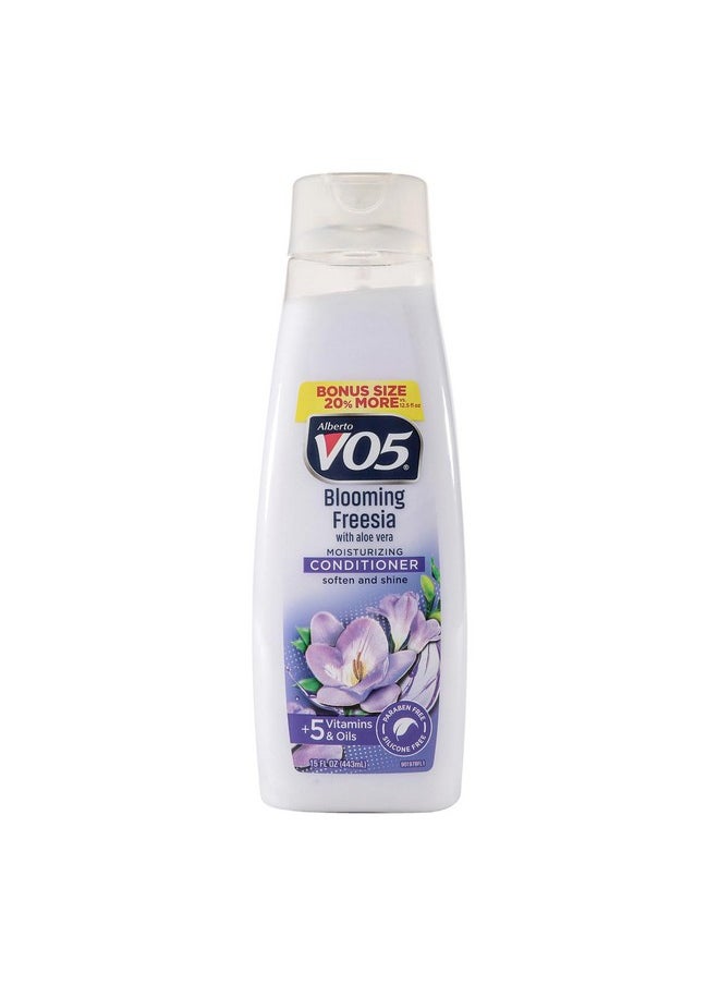 Alberto VO5 Blooming Freesia Revitalizing Conditioner - Hair Conditioner Formulated with Essential Vitamins and Oils - Fresh Floral Fragrance - 15 oz