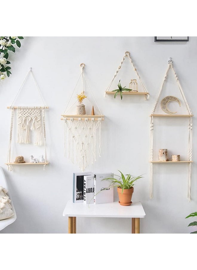 Macrame Cat Hammock, Hanging Cat Bed Cushion and Hanging Kit Kitty Swing Bed Cat Shelf for Cat Small Dog Sleeping Playing Climbing Home Decor (10-15 kg) Type 3