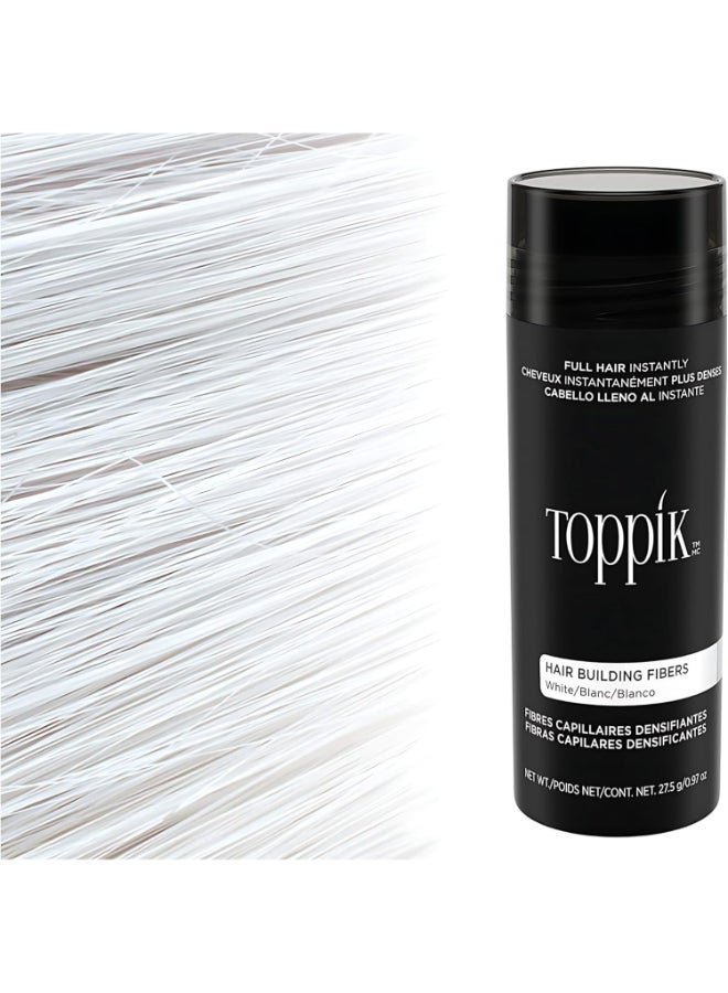 Hair Building Fibers Instant Hair Concealer for Thinning Hair, Hair Fiber for Men & Women, Texture Powder with Natural Keratin, Long-Lasting Hair Color - White 27.5grams