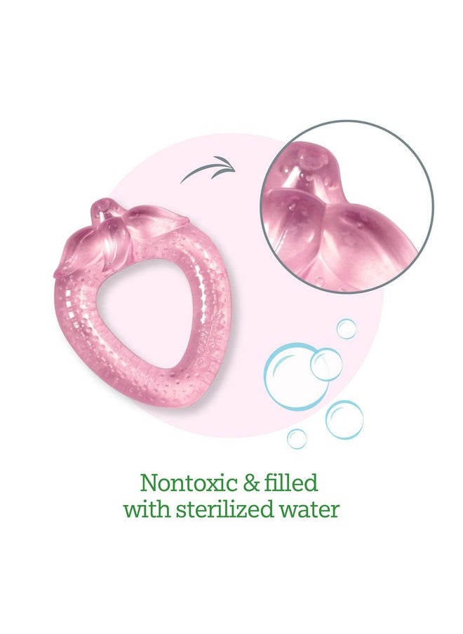 green sprouts Fruit Cooling Teether | Soothes gums & promotes healthy oral development | Safer plastic filled with sterilized water, Chill for extra relief, Textured surface to massage gums