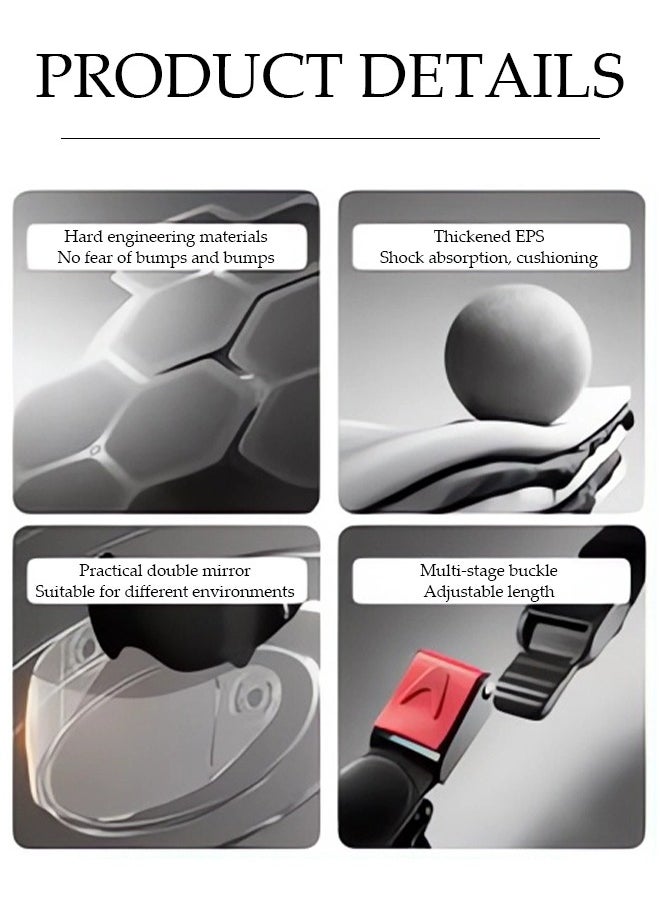 Full face motorcycle helmet, lightweight, collision resistant, breathable lining motorcycle helmet, cool riding equipment Four season racing helmet, suitable for both men and women, black