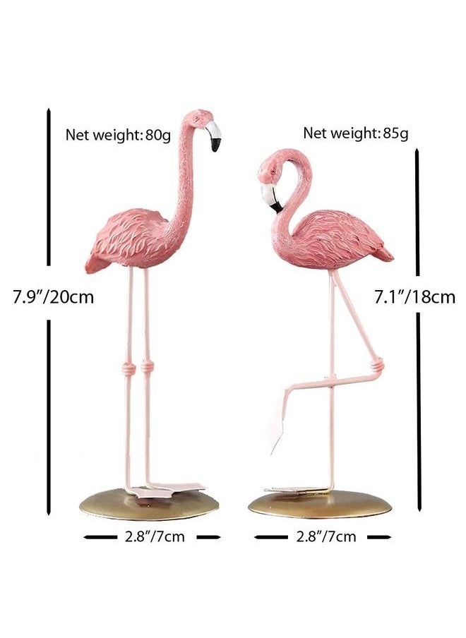 (Set of 2) Resin Pink Flamingo Ornaments Statue Tabletop Decorations Figurines Collectible Decoration GiftHome Decor Wedding