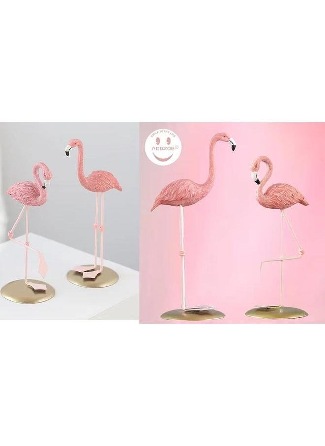 (Set of 2) Resin Pink Flamingo Ornaments Statue Tabletop Decorations Figurines Collectible Decoration GiftHome Decor Wedding