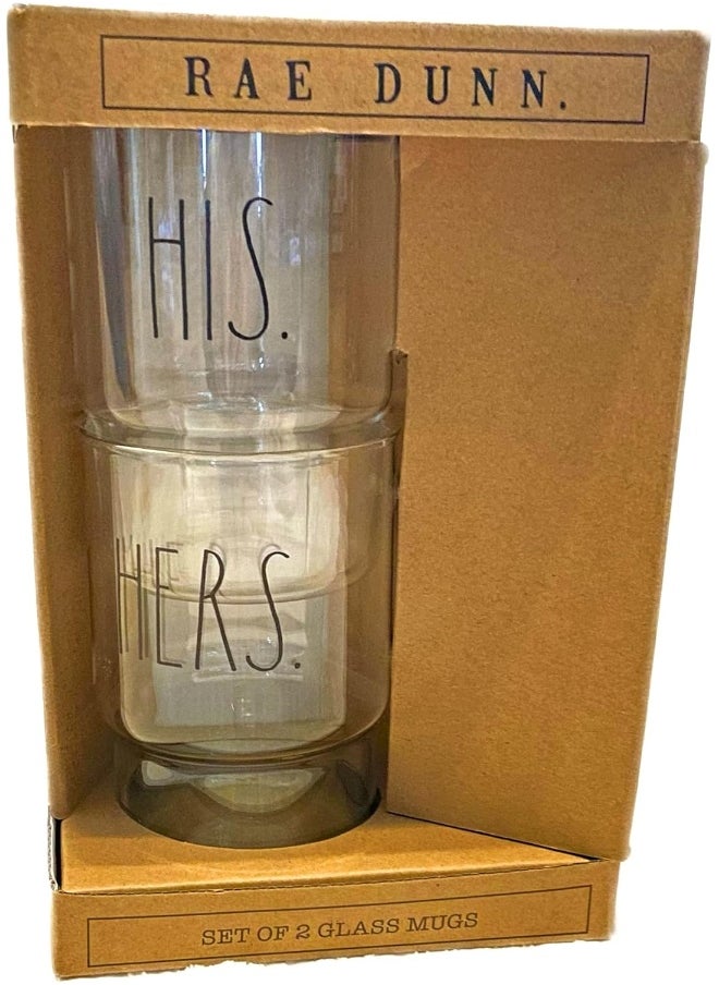 Rae Dunn Glass Mug Set