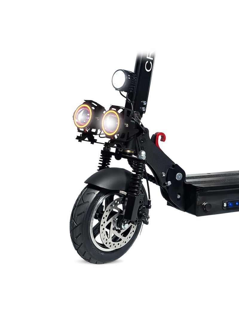 V10 High-Speed Electric Scooter – 1200W Motor, 48V/14AH Battery, 25-35KM Range, Dual Suspension, Hydraulic Disc Brakes, All-Terrain Tires, 150KG Load Capacity, Foldable Aluminum Frame, Big LCD Display, Triple LED Headlamps, App Connectivity, Easy Folding，Black