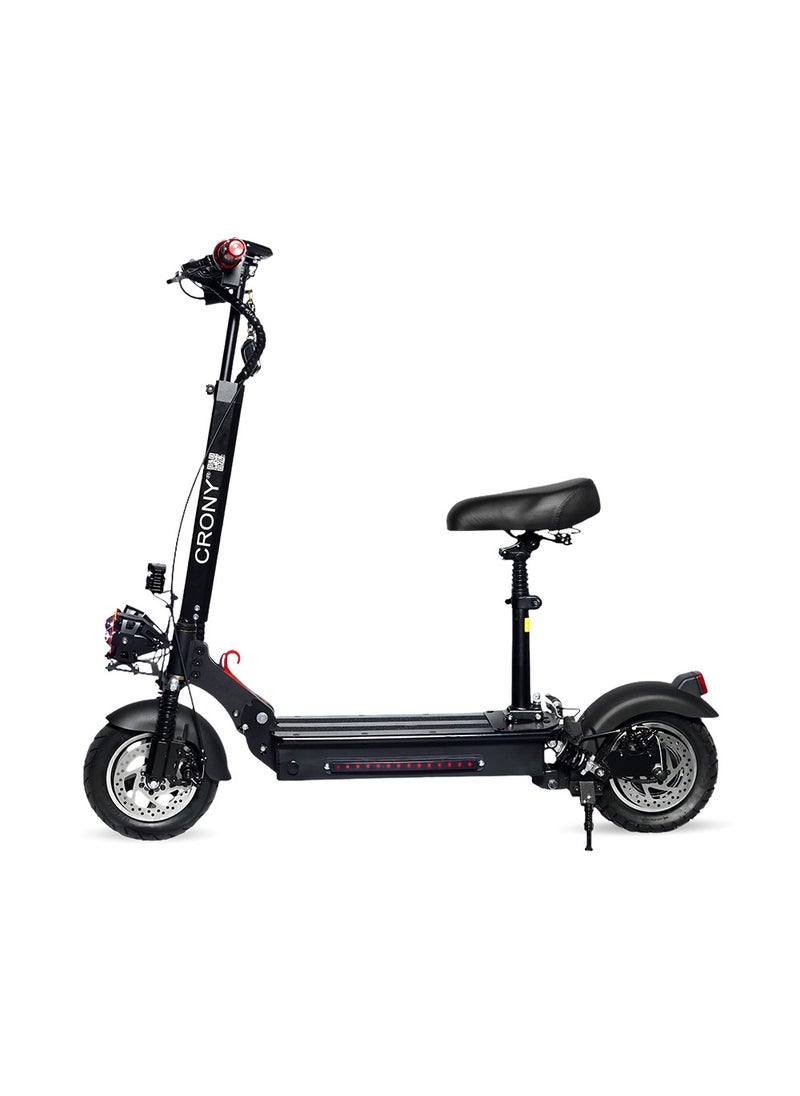 V10 High-Speed Electric Scooter – 1200W Motor, 48V/14AH Battery, 25-35KM Range, Dual Suspension, Hydraulic Disc Brakes, All-Terrain Tires, 150KG Load Capacity, Foldable Aluminum Frame, Big LCD Display, Triple LED Headlamps, App Connectivity, Easy Folding，Black