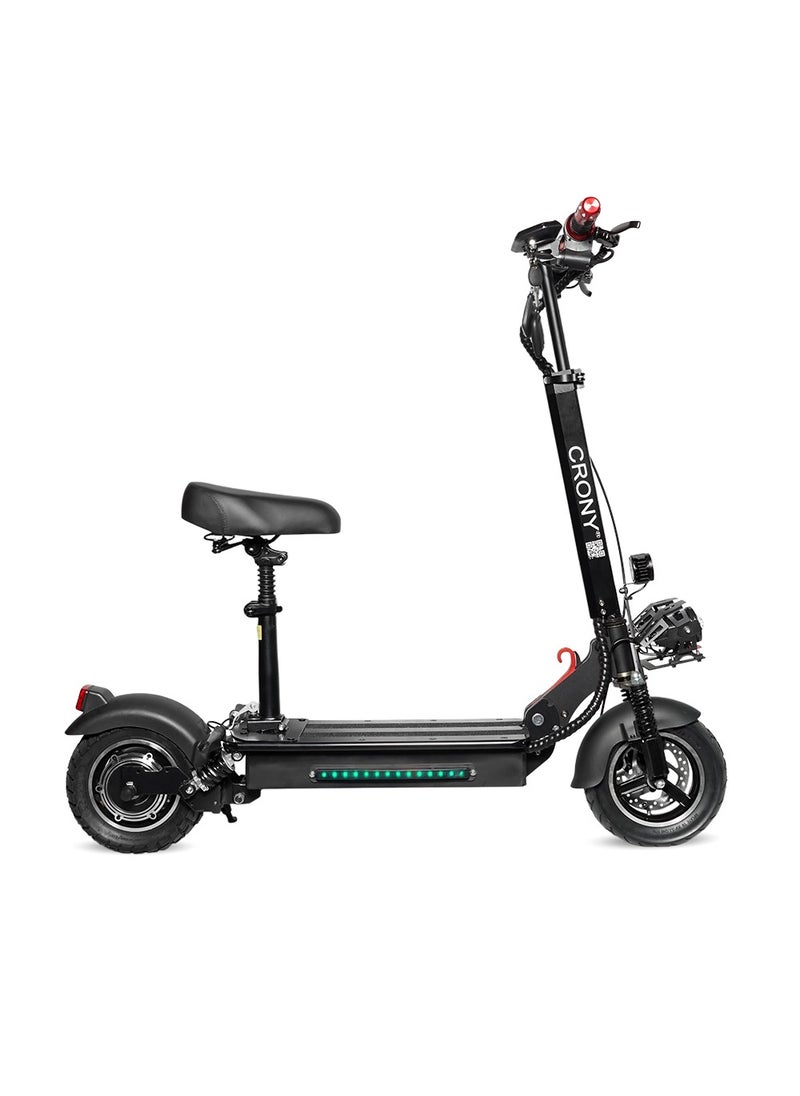V10 High-Speed Electric Scooter – 1200W Motor, 48V/14AH Battery, 25-35KM Range, Dual Suspension, Hydraulic Disc Brakes, All-Terrain Tires, 150KG Load Capacity, Foldable Aluminum Frame, Big LCD Display, Triple LED Headlamps, App Connectivity, Easy Folding，Black