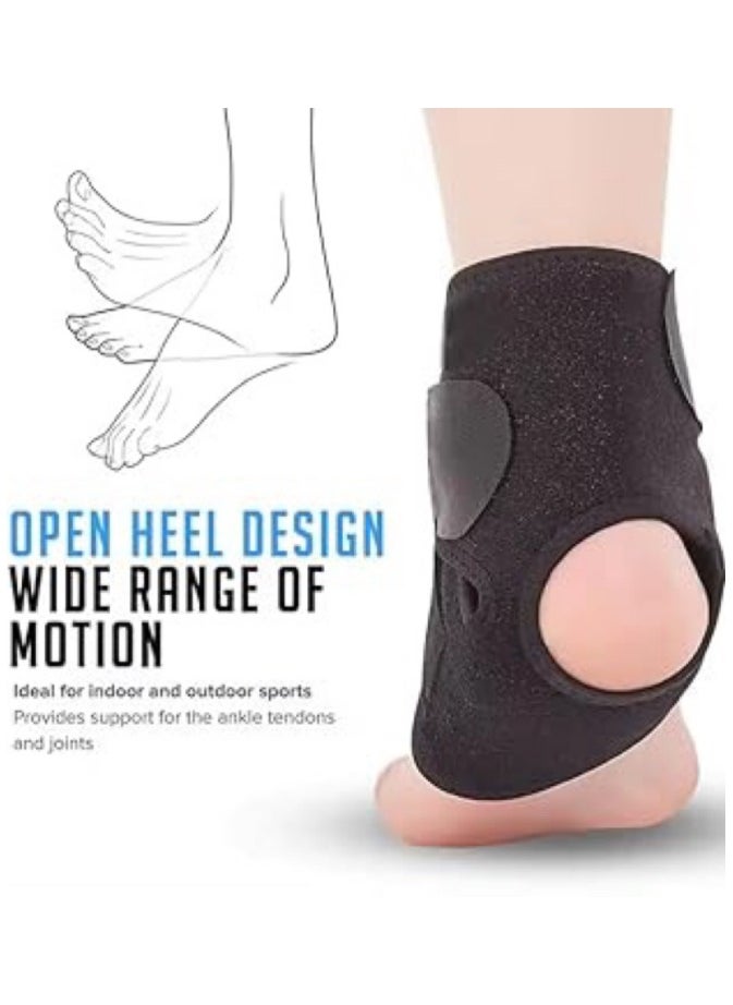 2 Pcs Ankle Support Brace Wrap Adjustable Breathable,Ankle Support Strap Adjustable, Ankle Brace Elastic, Ankle Braces ,Ankle Bracelys, Running Brace,Climbing Brace, Ankle Support Brace, Ankle Protector Brace for Plantar Fasciitis, Ligament Damage, Weak Ankles, Achilles Tendonitis and Arthritis, Stabilize Ligaments,for Most Foot Sizes,Black
