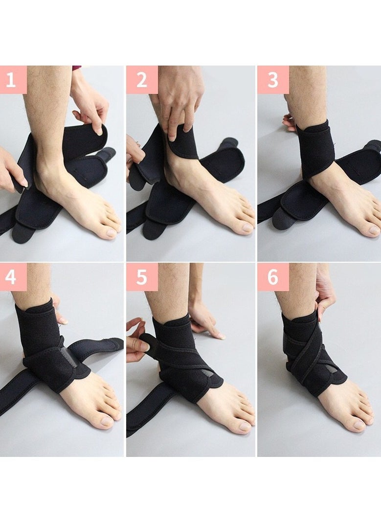 2 Pcs Ankle Support Brace Wrap Adjustable Breathable,Ankle Support Strap Adjustable, Ankle Brace Elastic, Ankle Braces ,Ankle Bracelys, Running Brace,Climbing Brace, Ankle Support Brace, Ankle Protector Brace for Plantar Fasciitis, Ligament Damage, Weak Ankles, Achilles Tendonitis and Arthritis, Stabilize Ligaments,for Most Foot Sizes,Black