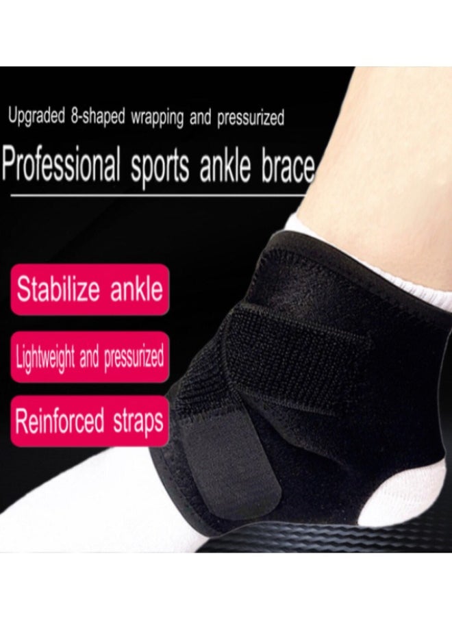 2 Pcs Ankle Support Brace Wrap Adjustable Breathable,Ankle Support Strap Adjustable, Ankle Brace Elastic, Ankle Braces ,Ankle Bracelys, Running Brace,Climbing Brace, Ankle Support Brace, Ankle Protector Brace for Plantar Fasciitis, Ligament Damage, Weak Ankles, Achilles Tendonitis and Arthritis, Stabilize Ligaments,for Most Foot Sizes,Black