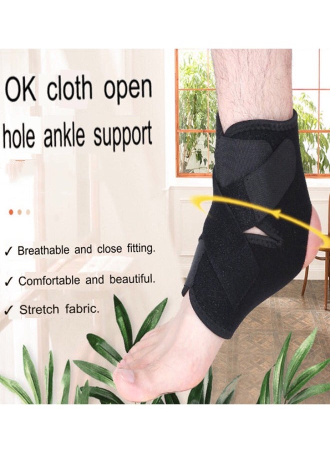 2 Pcs Ankle Support Brace Wrap Adjustable Breathable,Ankle Support Strap Adjustable, Ankle Brace Elastic, Ankle Braces ,Ankle Bracelys, Running Brace,Climbing Brace, Ankle Support Brace, Ankle Protector Brace for Plantar Fasciitis, Ligament Damage, Weak Ankles, Achilles Tendonitis and Arthritis, Stabilize Ligaments,for Most Foot Sizes,Black